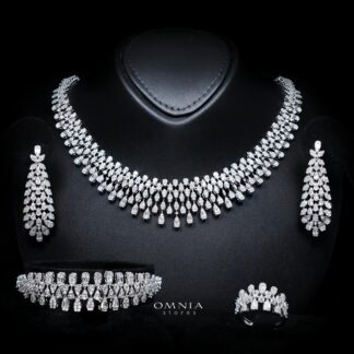 Charmaine Luxury Bridal Full Set with High-Quality Simulated Diamonds – Rhodium Plated