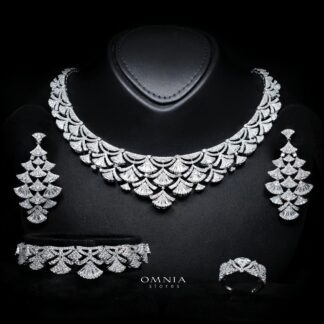 Jemila Luxury Bridal Full Set with High-Quality Simulated Diamonds – Rhodium Plated