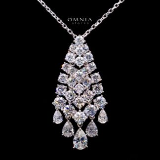 Omnia Taslima Silver Necklace With High Quality Certified Lab Crafted Stones In 925 Silver