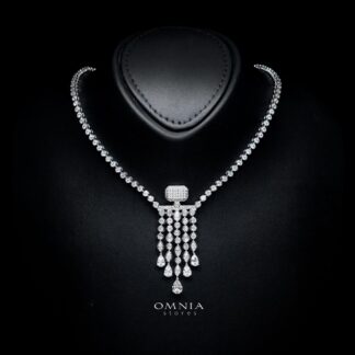 Davina Necklace with Certified Premium Simulated Diamonds in 925 Sterling Silver