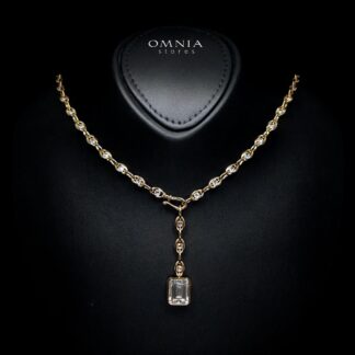 Evie Gold-Plated Necklace with Certified Premium Simulated Diamonds in 925 Sterling Silver