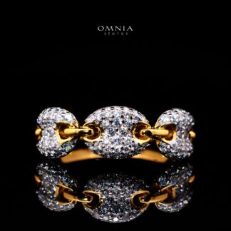 Esmelyn Gold-Plated Ring with Certified Premium Simulated Diamonds in 925 Sterling Silver