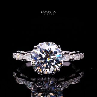Ruffa Ring with Certified Premium Simulated Diamonds in 925 Sterling Silver