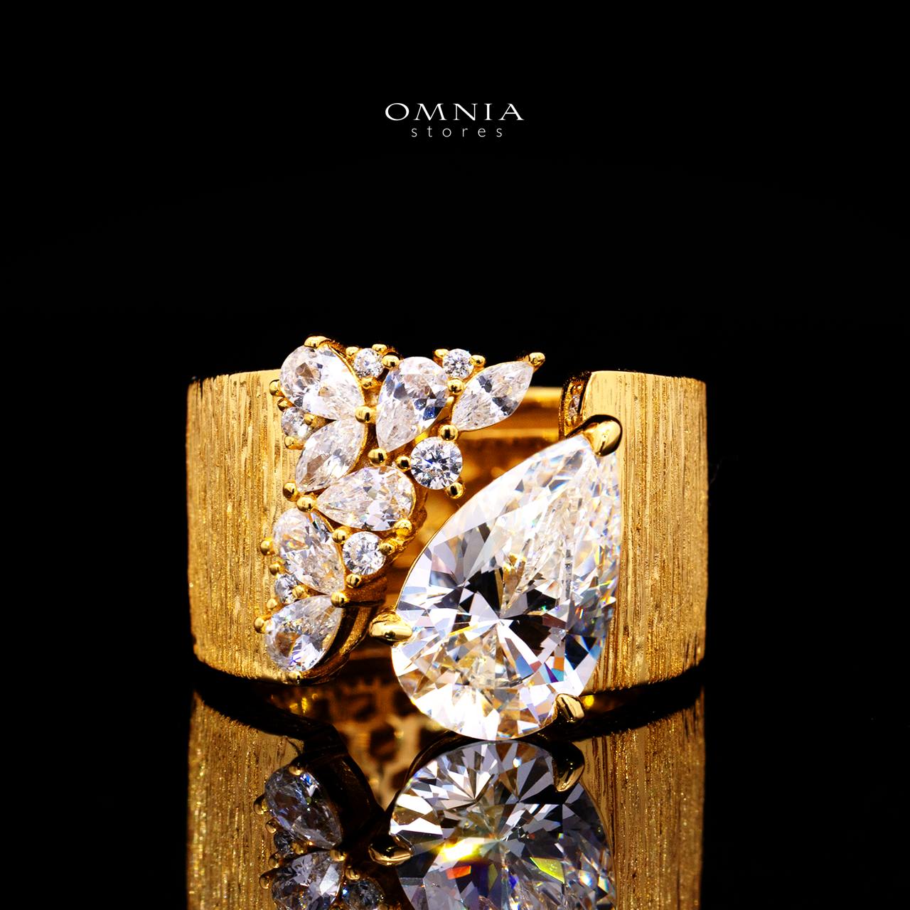 Emmie Gold Ring with Certificate | Lab-Crafted High-Quality Simulated Diamond in 925 Sterling Silver
