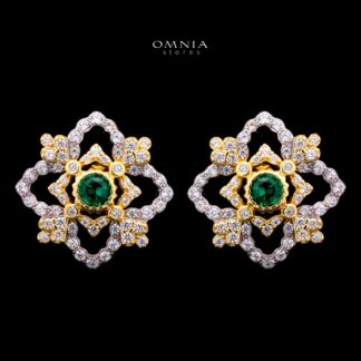 Aureliana Gold Plated Earrings with Certified High-Quality Simulated Diamonds in 925 Sterling Silver