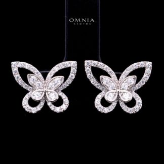 Ayanna Butterfly Earrings with Certified High-Quality Premium Simulated Diamonds in 925 Sterling Silver
