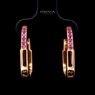 Klarity Rose Gold-Plated Earrings with Certified High-Quality Premium Simulated Diamonds in 925 Sterling Silver