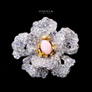 Mayana Brooch with High-Quality Premium Simulated Diamonds in 925 Sterling Silver