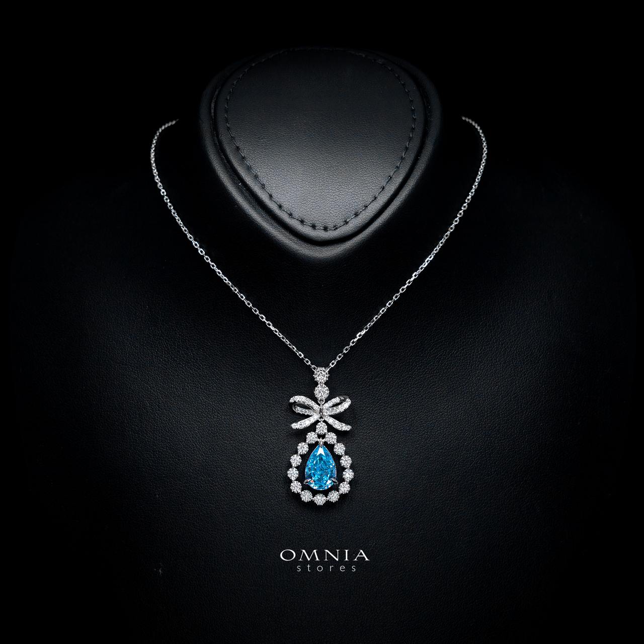 Alani Baby Blue Necklace with Certified Premium Simulated Diamonds in 925 Sterling Silver - Image 2
