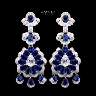Rayna Blue Certified Lab Crafted Drop Earrings With High Quality 925 Silver