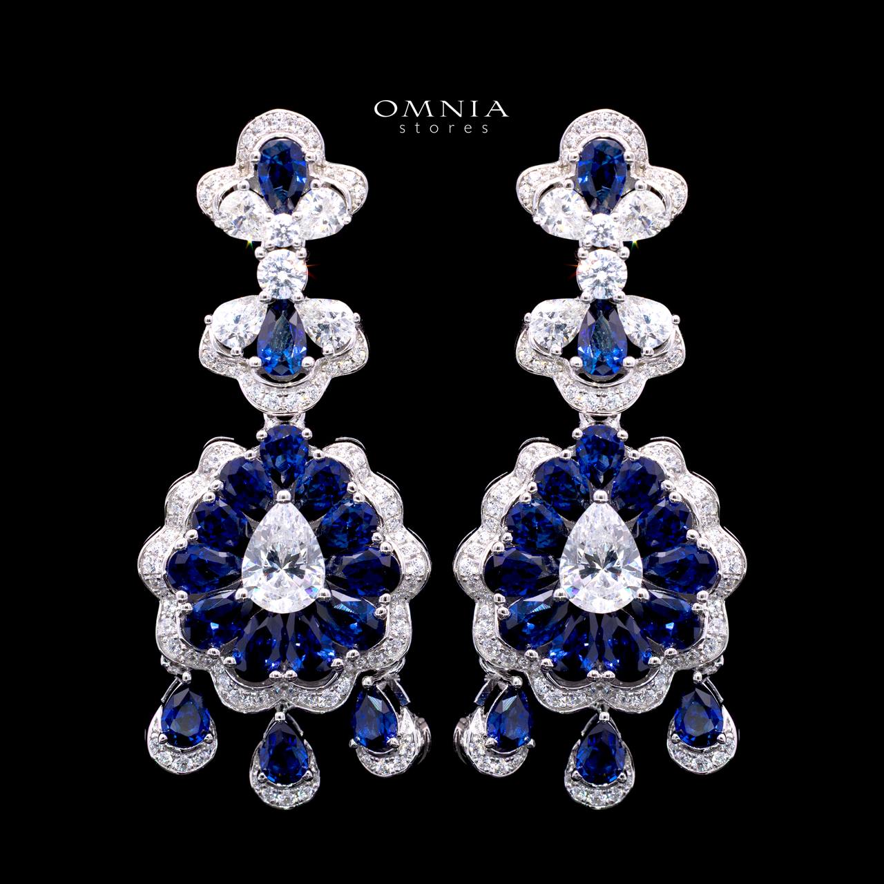 Rayna Blue Certified Lab Crafted Drop Earrings With High Quality 925 Silver