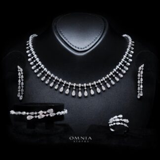 Madeline White Luxury Bridal Full Set with High-Quality Simulated Diamonds – Rhodium Plated