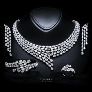 Talia White Luxury Bridal Full Set with High-Quality Simulated Diamonds – Rhodium Plated