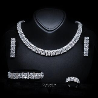 Marley White Bridal Full Set with High-Quality Simulated Diamonds – Rhodium Plated