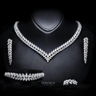 Kirsten Luxury Bridal Full Set with High-Quality Simulated Diamonds – Rhodium Plated