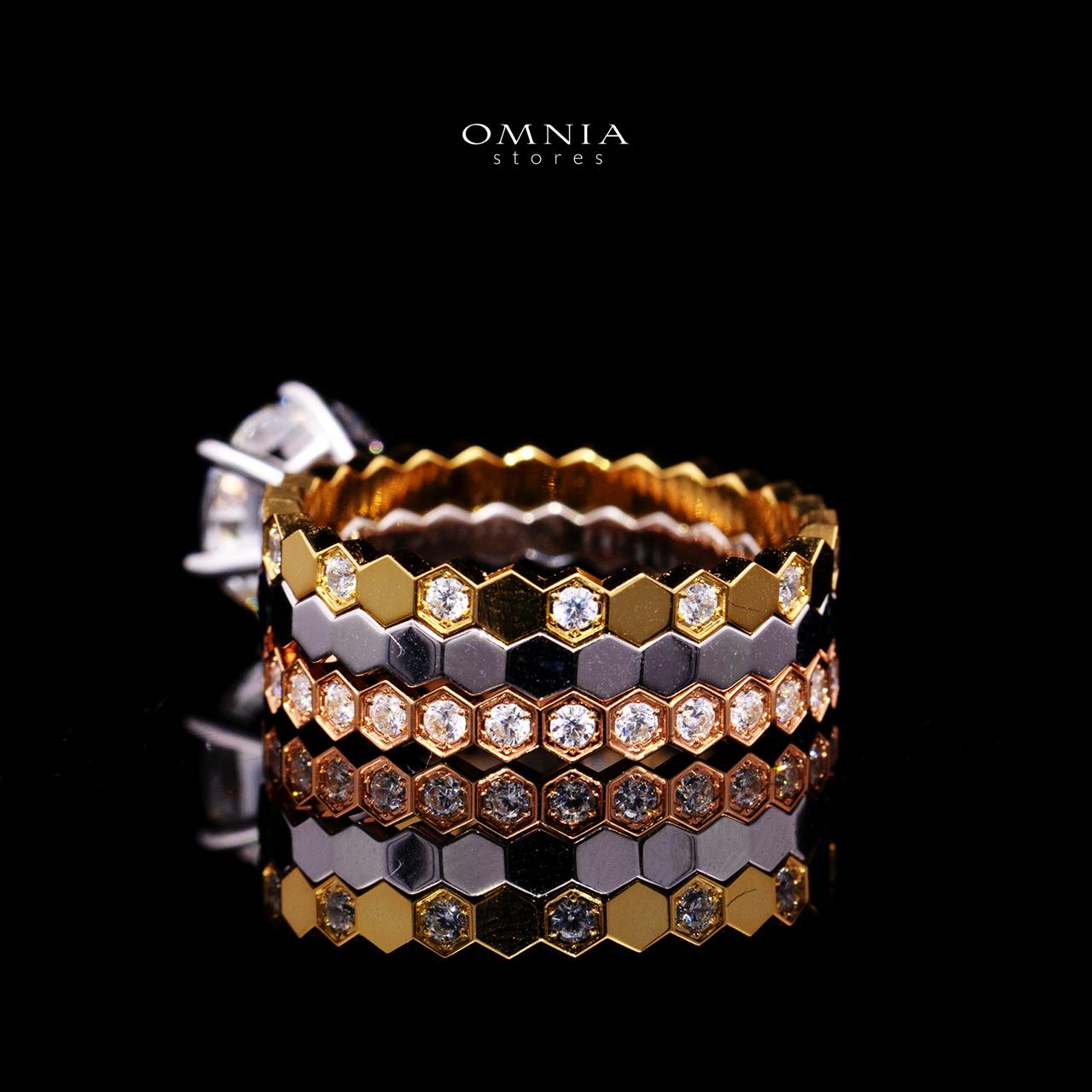 Agnese Tricolor Ring with Certificate | High-Quality Premium Simulated Diamonds in 925 Sterling Silver - Image 6
