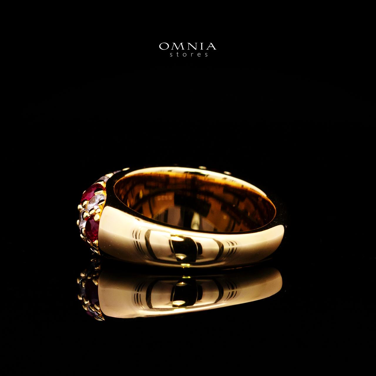 Angie Gold-Plated Ring with Certified Premium Simulated Diamonds in 925 Sterling Silver - Image 4
