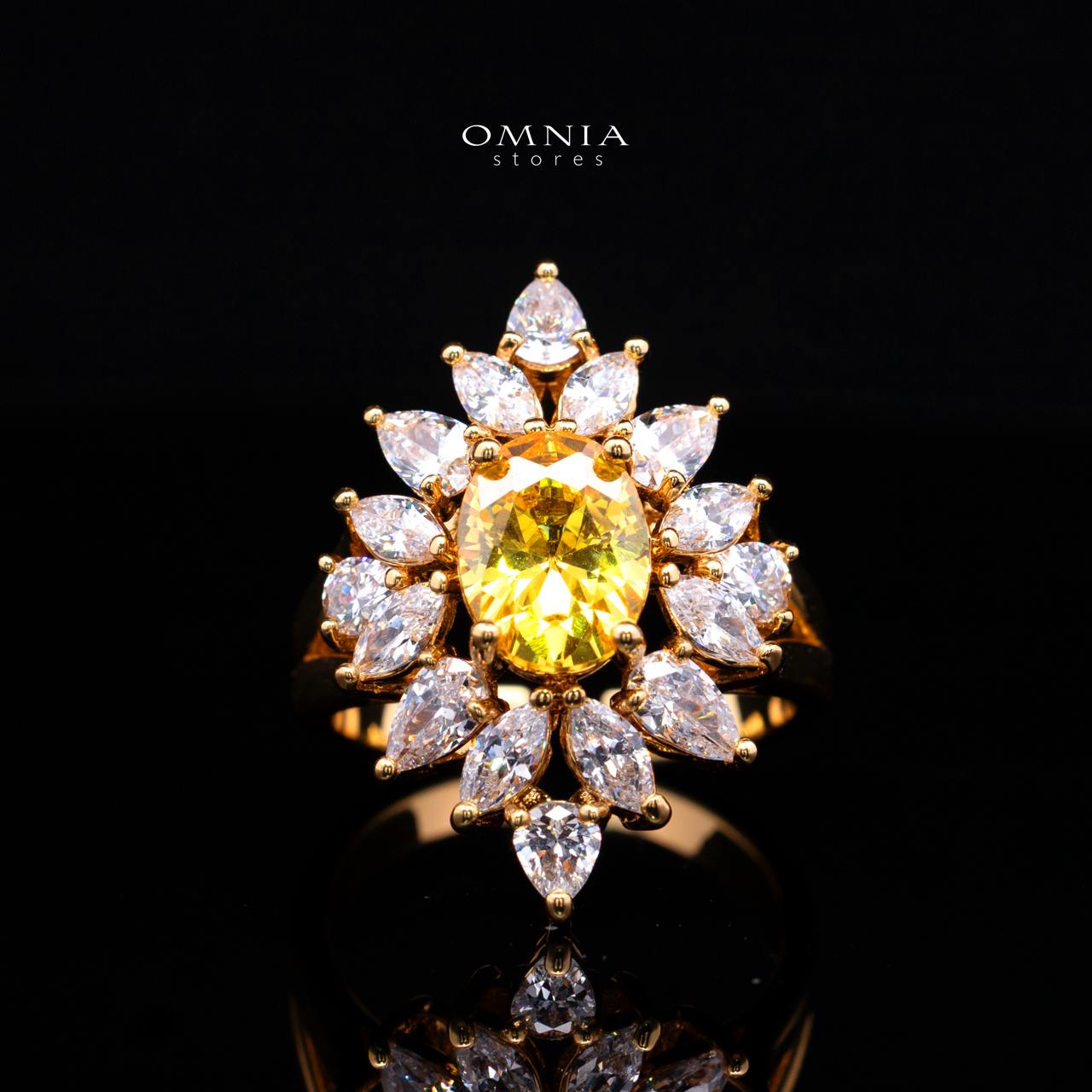 Omnia Dema Gold Luxury Bridal Full Set in High Quality Zircon Stone Rhodium Plated - Image 5