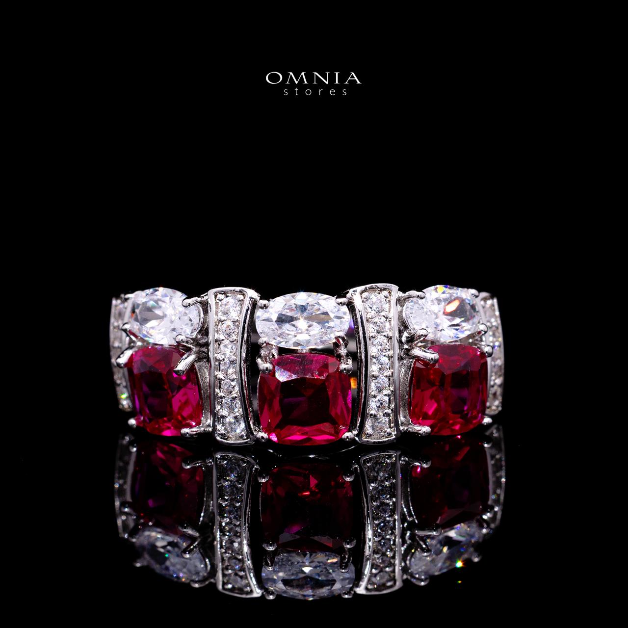 Marley Red Bridal Full Set with High-Quality Simulated Diamonds – Rhodium Plated - Image 5