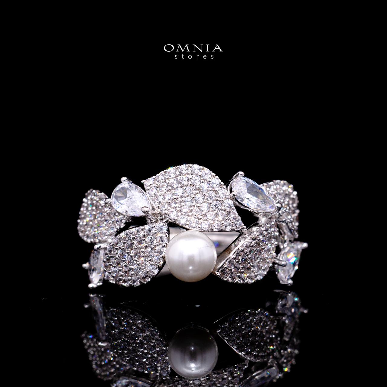 Radwa White Pearl Bridal Full Set with High-Quality Simulated Diamonds – Rhodium Plated - Image 5