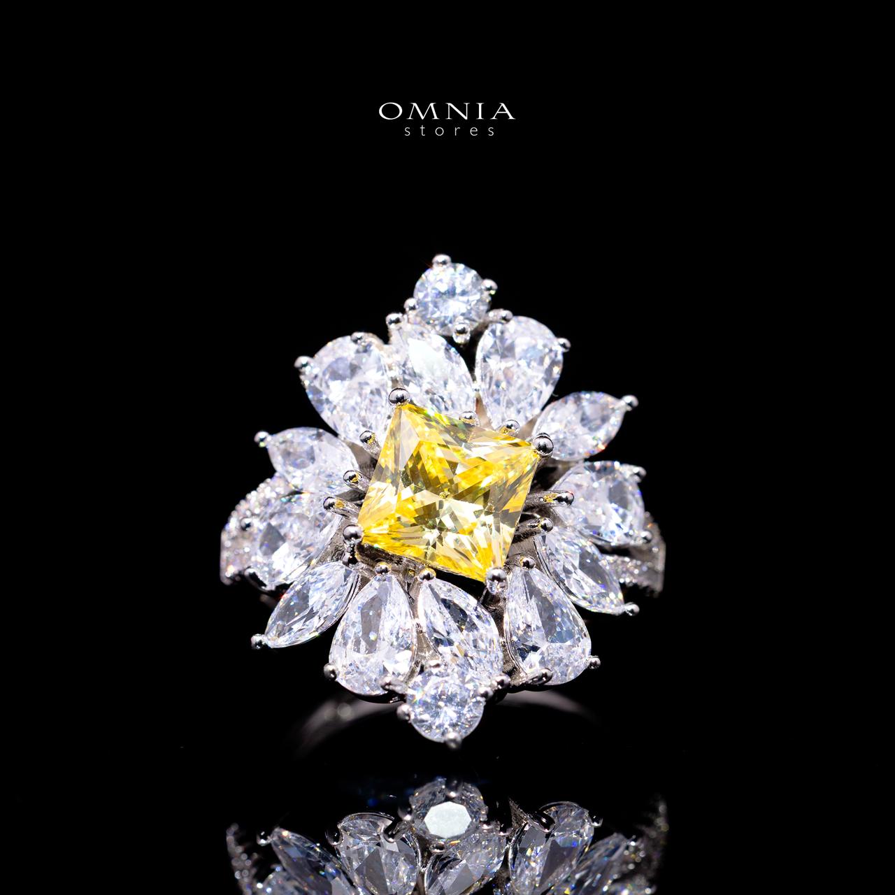 Christine Yellow Luxury Bridal Full Set with High-Quality Simulated Diamonds – Rhodium Plated - Image 5