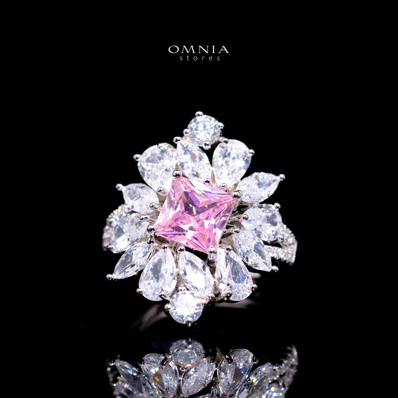Christine Pink Luxury Bridal Full Set with High-Quality Simulated Diamonds – Rhodium Plated - Image 5