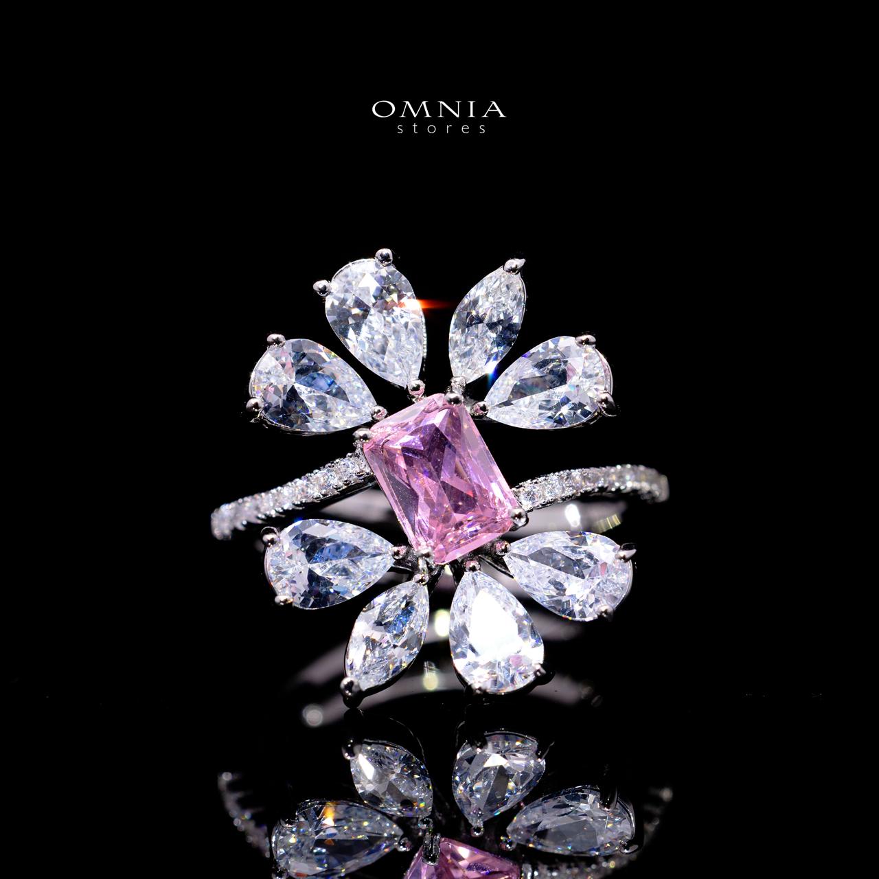 Rizza Pink Luxury Bridal Full Set with High-Quality Simulated Diamonds – Rhodium Plated - Image 5
