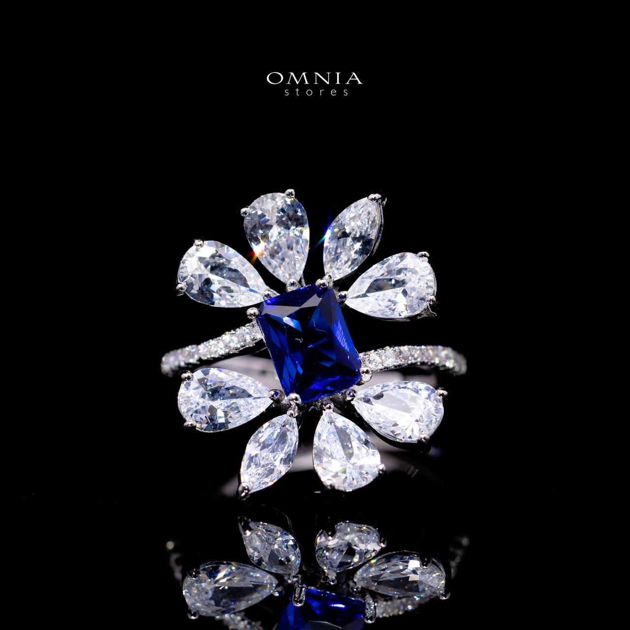 Rizza Blue Luxury Bridal Full Set with High-Quality Simulated Diamonds – Rhodium Plated - Image 5