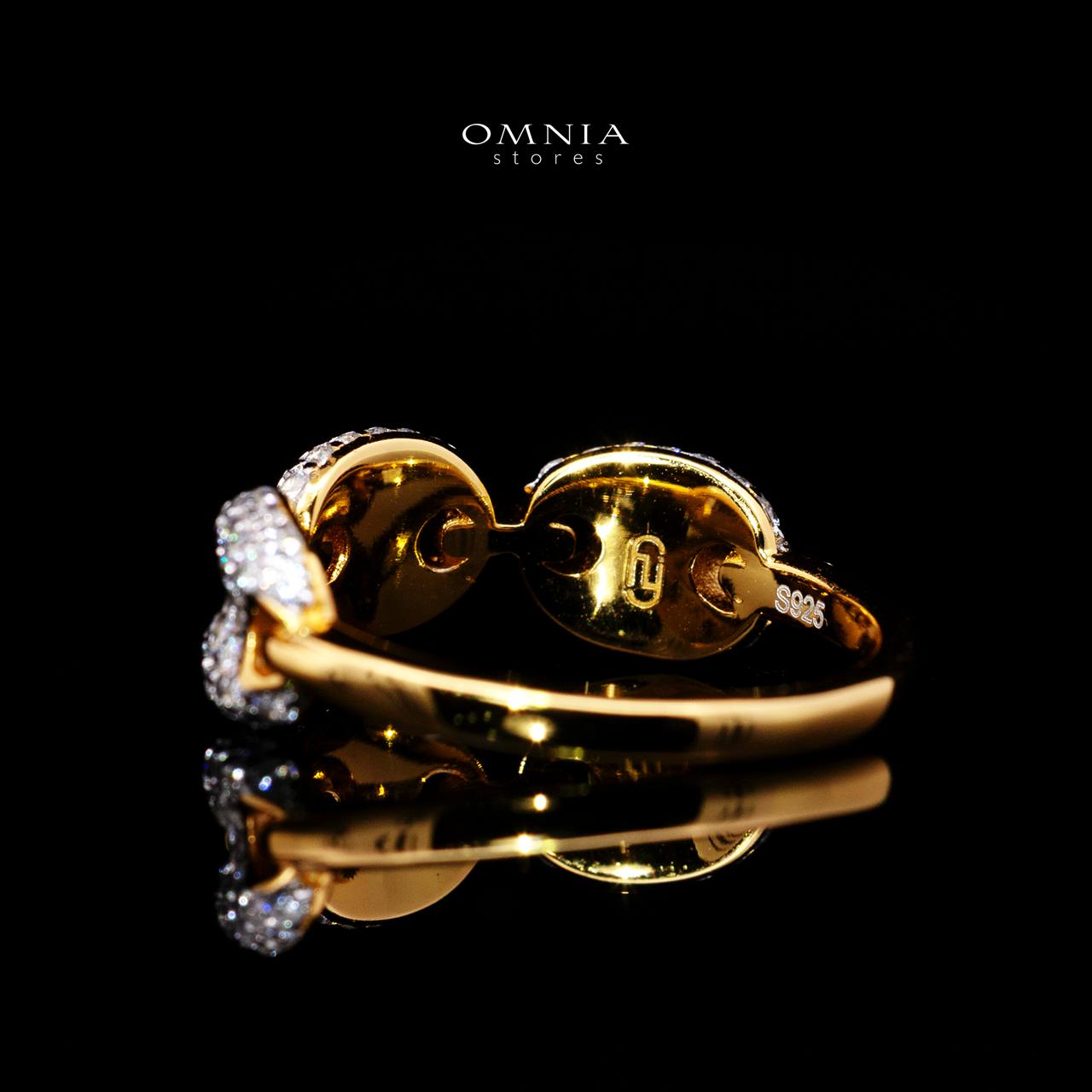 Esmelyn Gold-Plated Ring with Certified Premium Simulated Diamonds in 925 Sterling Silver - Image 4