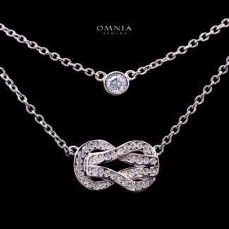 Amora Necklace with Certified Premium Simulated Diamonds in 925 Sterling Silver