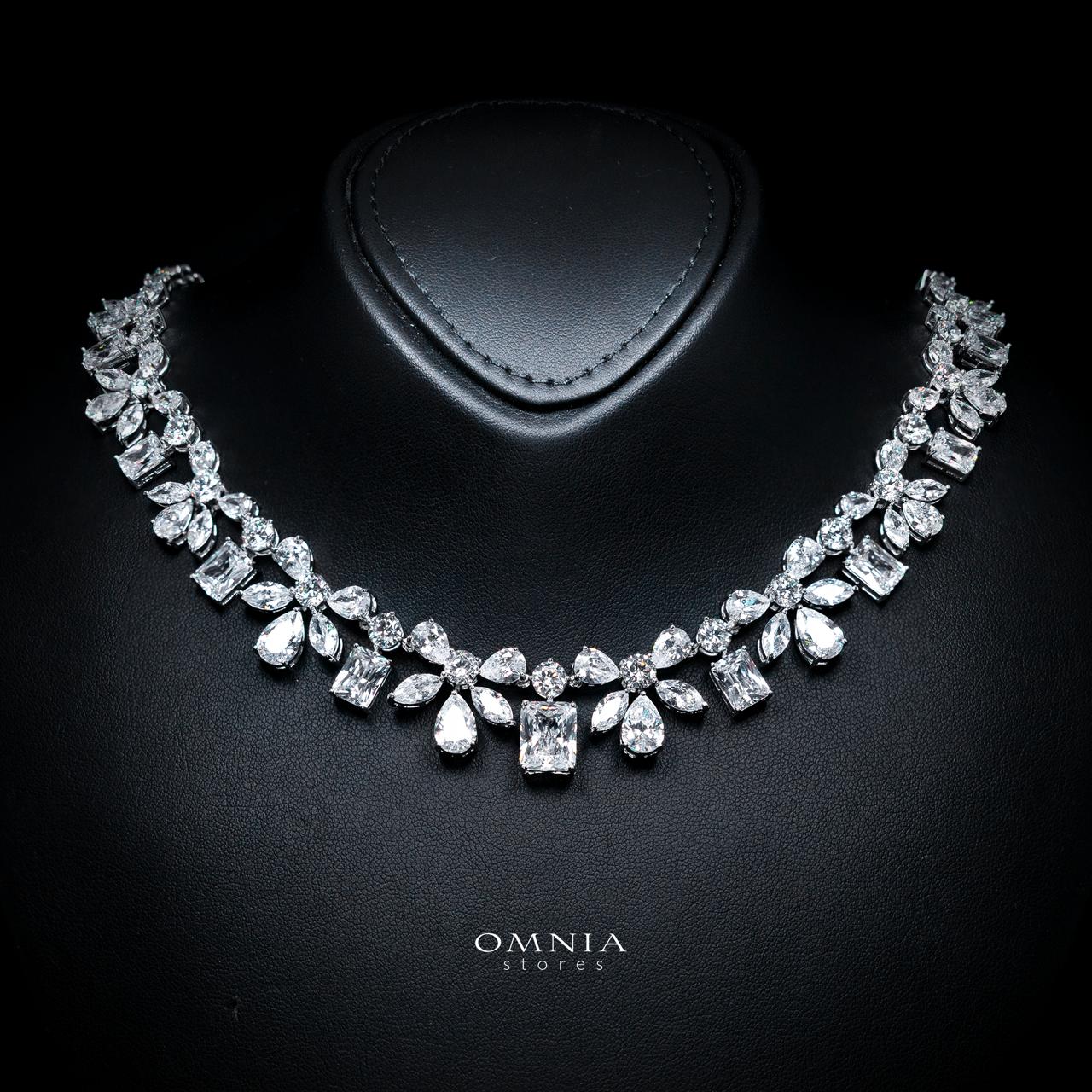 Rizza White Luxury Bridal Full Set with High-Quality Simulated Diamonds – Rhodium Plated - Image 2