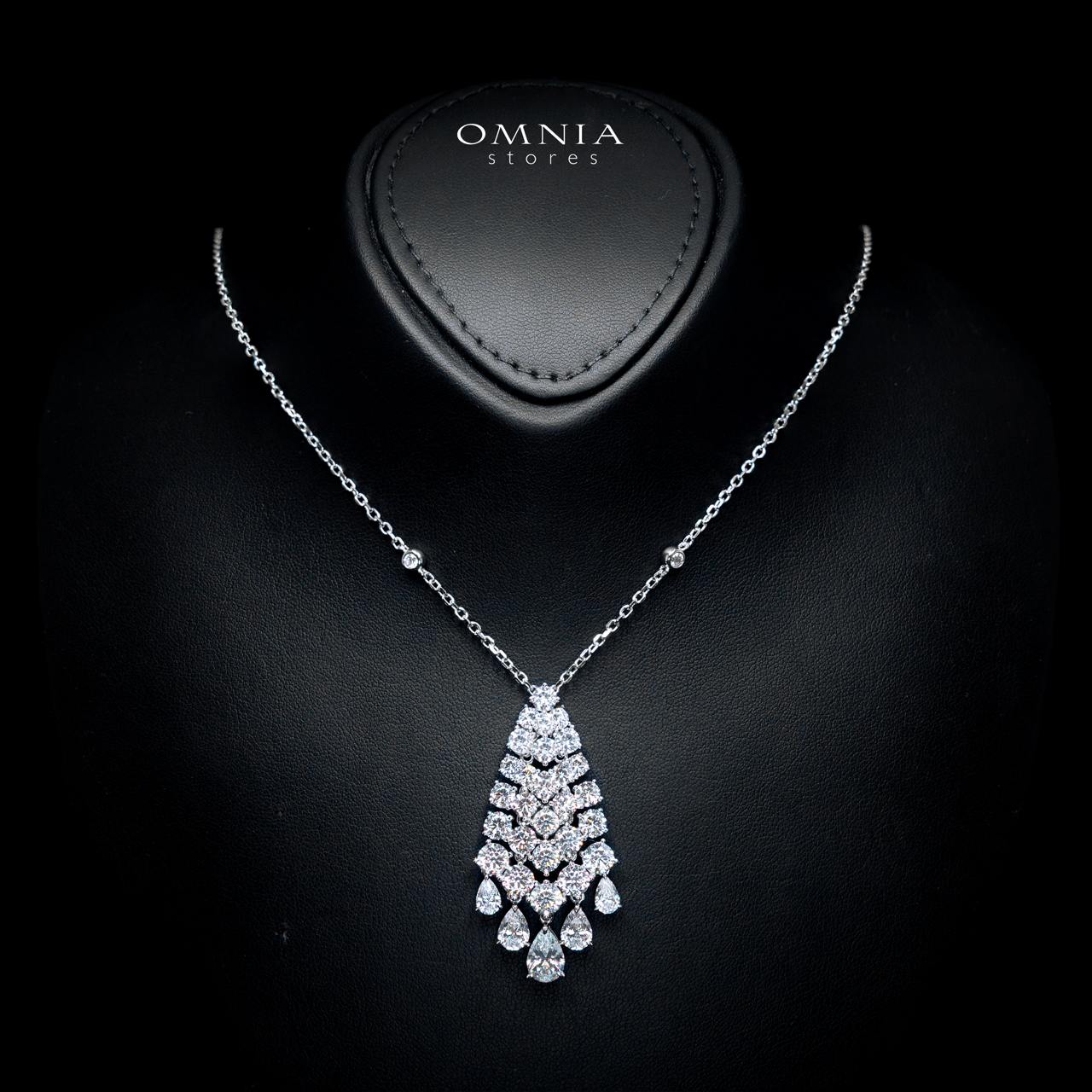 Omnia Taslima Silver Necklace With High Quality Certified Lab Crafted Stones In 925 Silver - Image 2