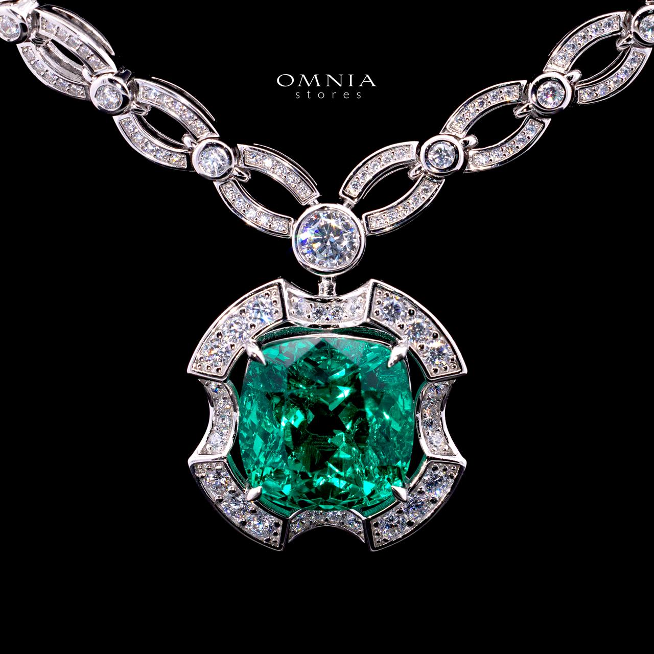 Rita Green Center Stone Necklace with Certified Premium Simulated Diamonds in 925 Sterling Silver - Image 2