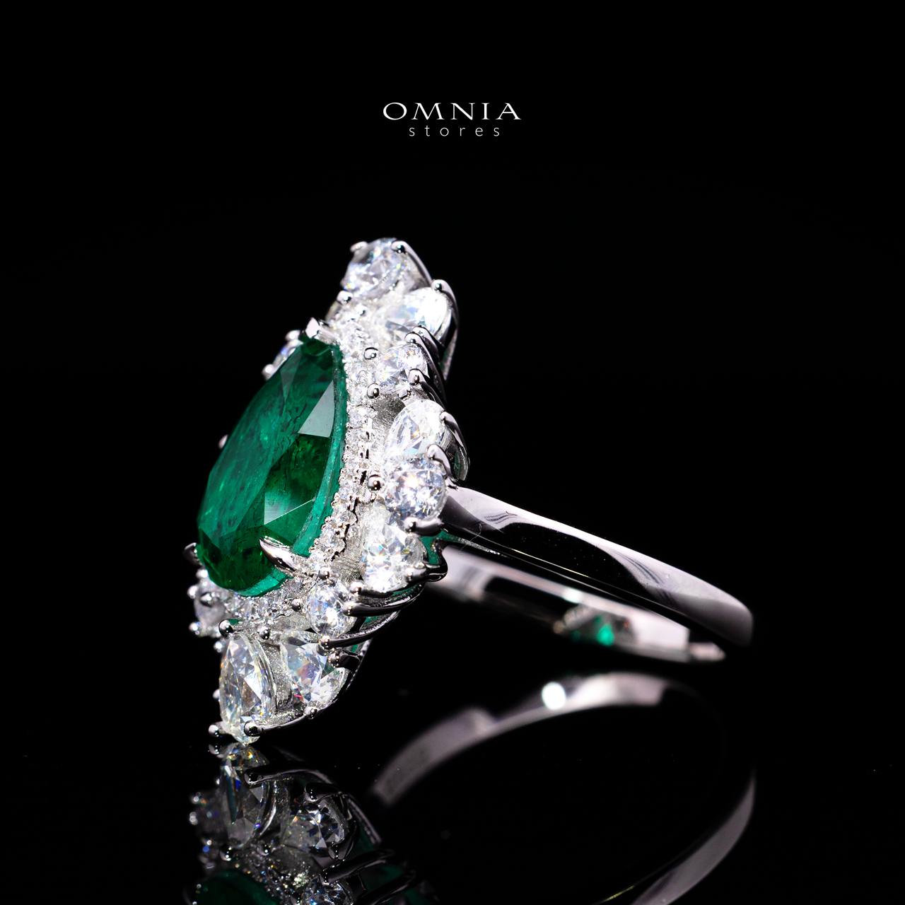 Destiny Green Ring with Certified Premium Simulated Diamonds in 925 Sterling Silver - Image 2
