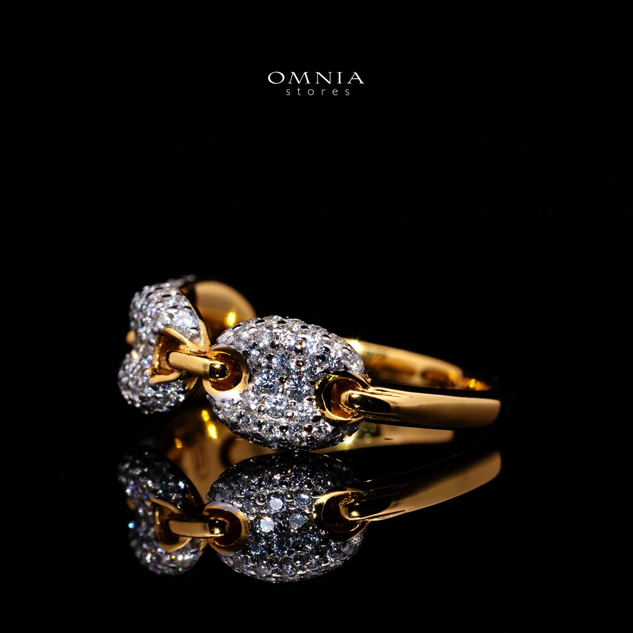 Esmelyn Gold-Plated Ring with Certified Premium Simulated Diamonds in 925 Sterling Silver - Image 2
