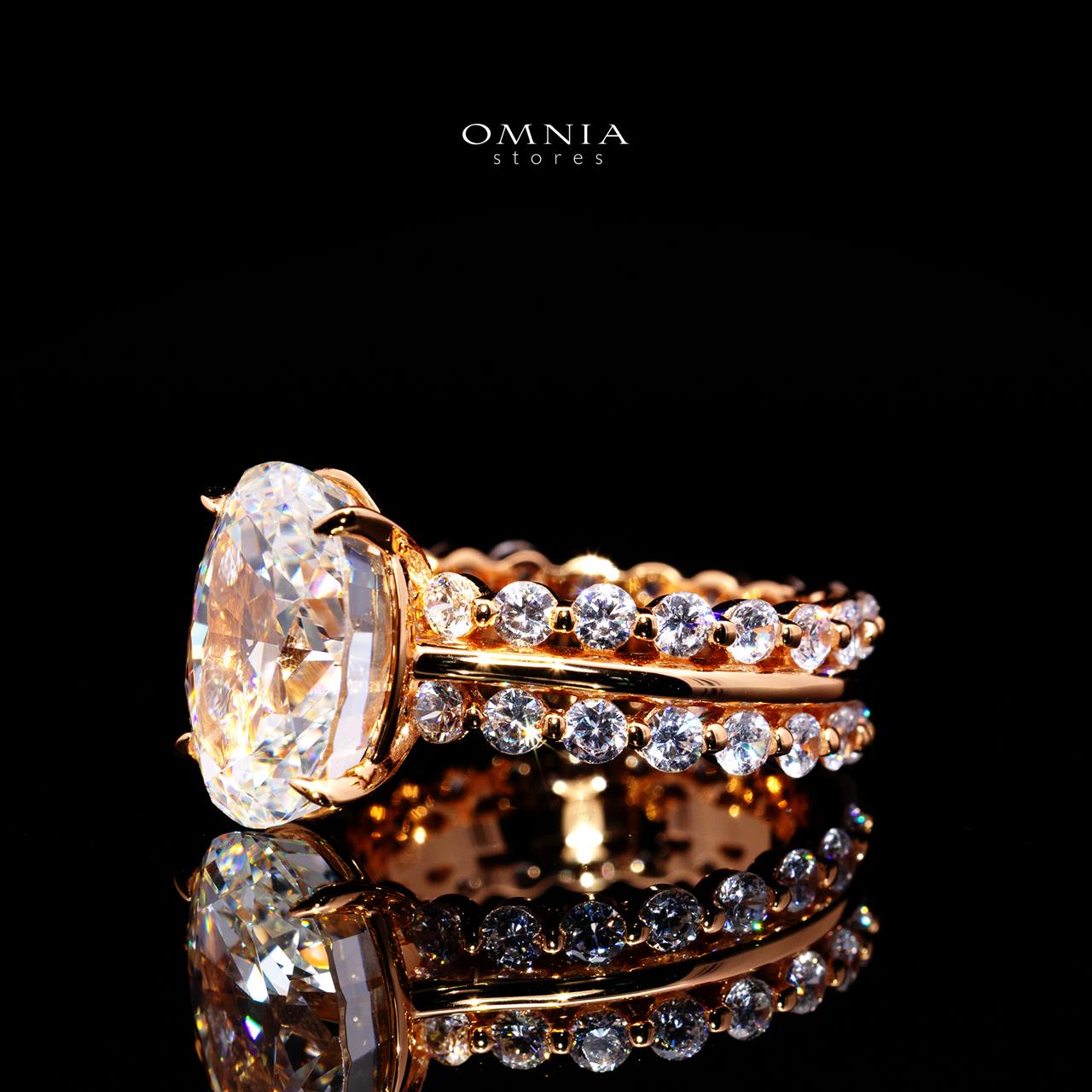 Carlotta Gold Ring with Certificate | High-Quality Premium Simulated Diamonds in 925 Sterling Silver - Image 2