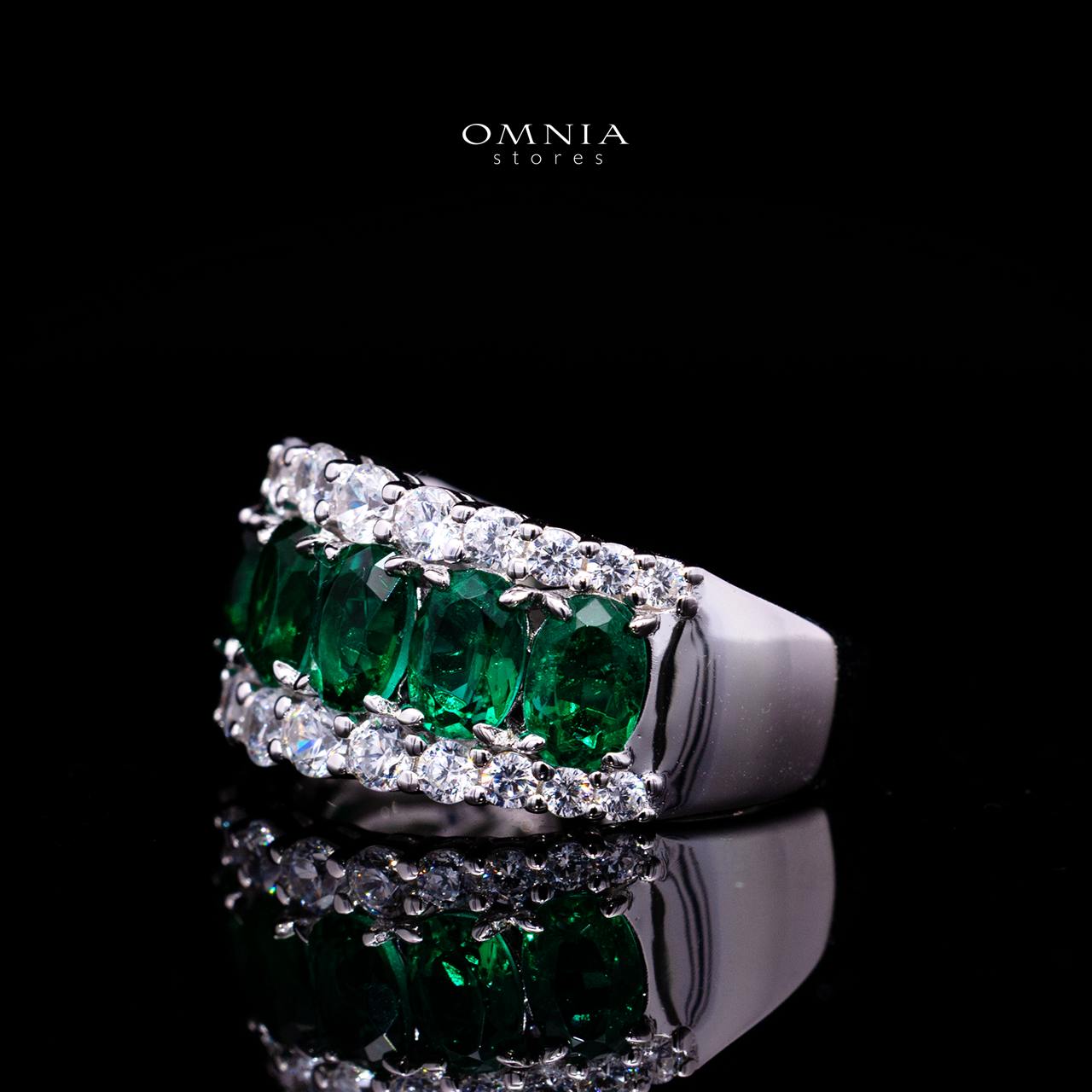 Adesina Green Ring with Certified High-Quality Premium Simulated Diamonds in 925 Sterling Silver - Image 2