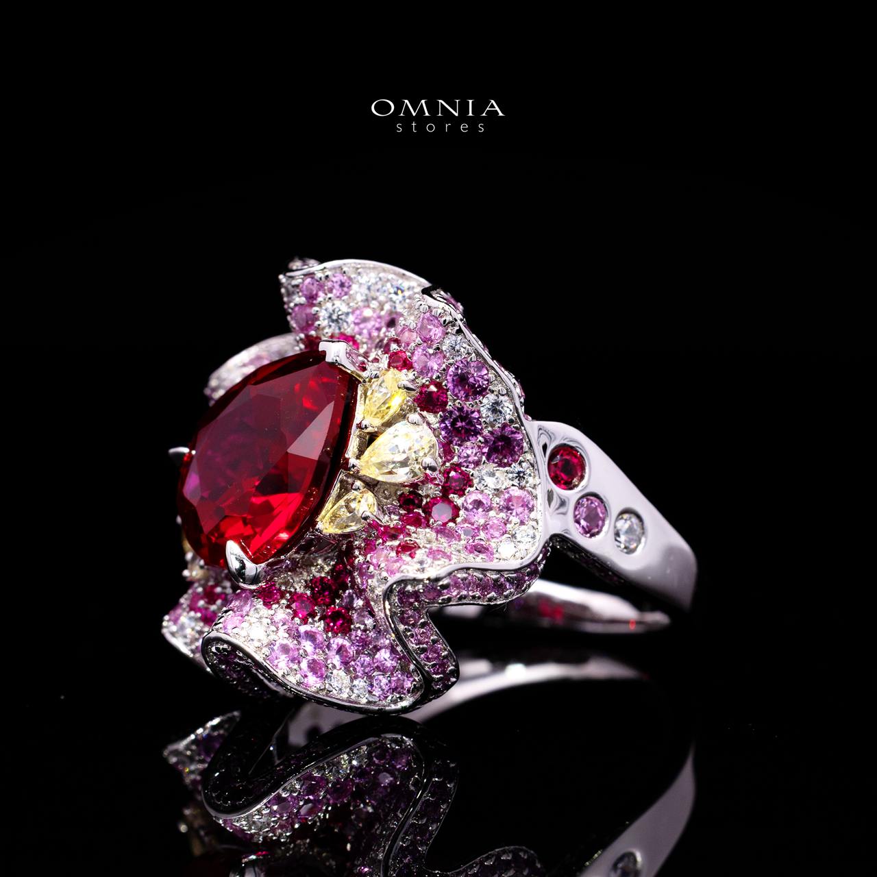 Catriona Red Ring with Certified High-Quality Premium Simulated Diamonds in 925 Sterling Silver - Image 2