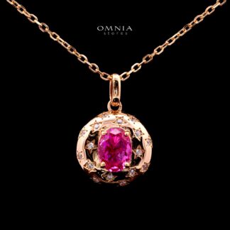 Amanda Rose Gold-Plated Necklace with Certified Premium Simulated Diamonds in 925 Sterling Silver