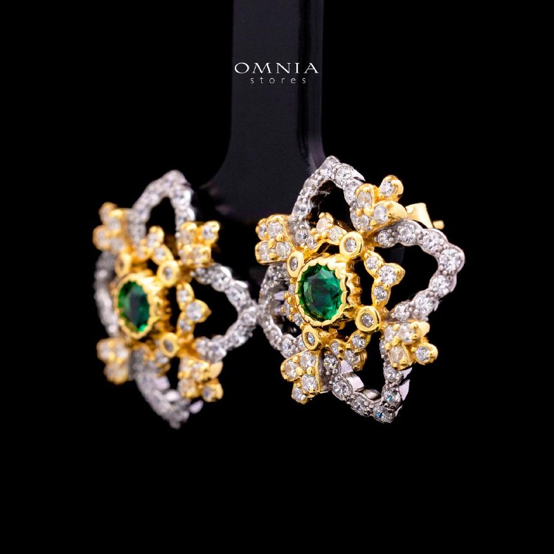 Aureliana Gold Plated Earrings with Certified High-Quality Simulated Diamonds in 925 Sterling Silver - Image 2
