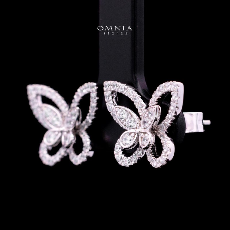Ayanna Butterfly Earrings with Certified High-Quality Premium Simulated Diamonds in 925 Sterling Silver - Image 2