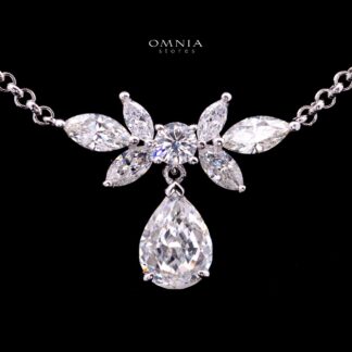 Brittany Necklace with Certified Premium Simulated Diamonds in 925 Sterling Silver