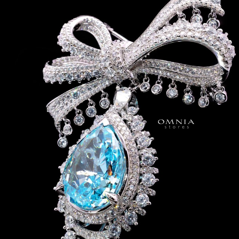 Alani Baby Blue Brooch with Certified High-Quality Premium Simulated Diamonds in 925 Sterling Silver - Image 2