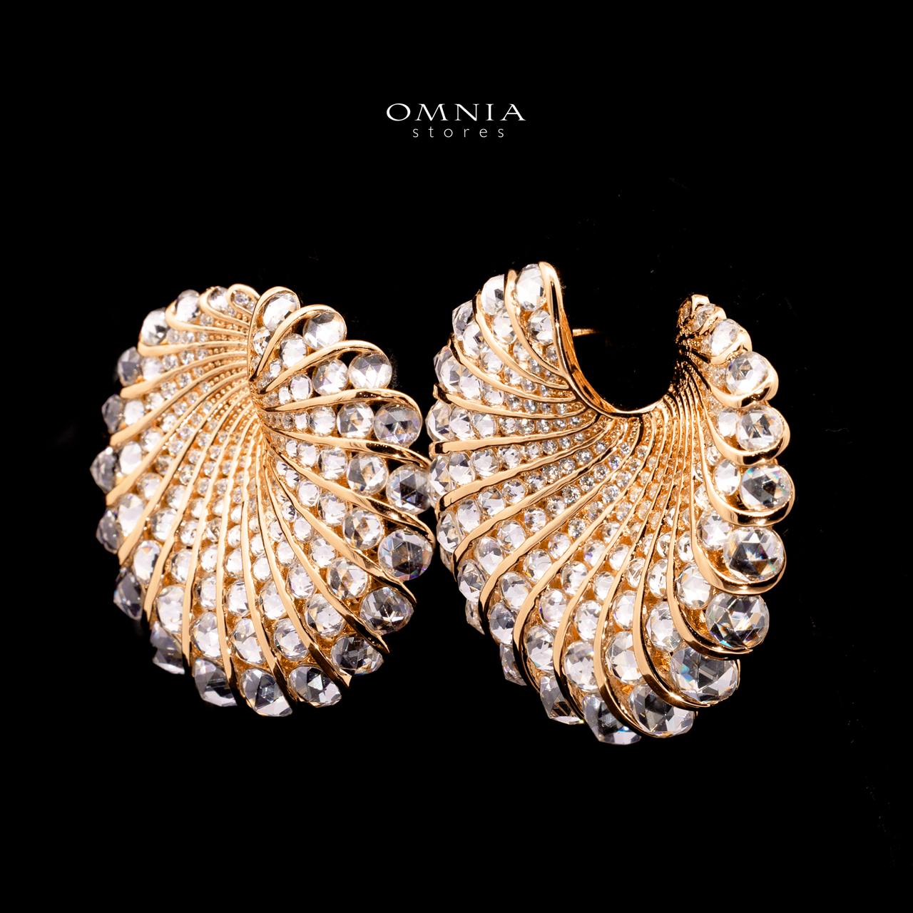 Maria Rose Gold Premium Rhodium-Plated Alloy Earrings with High-Quality Simulated Diamonds - Image 2