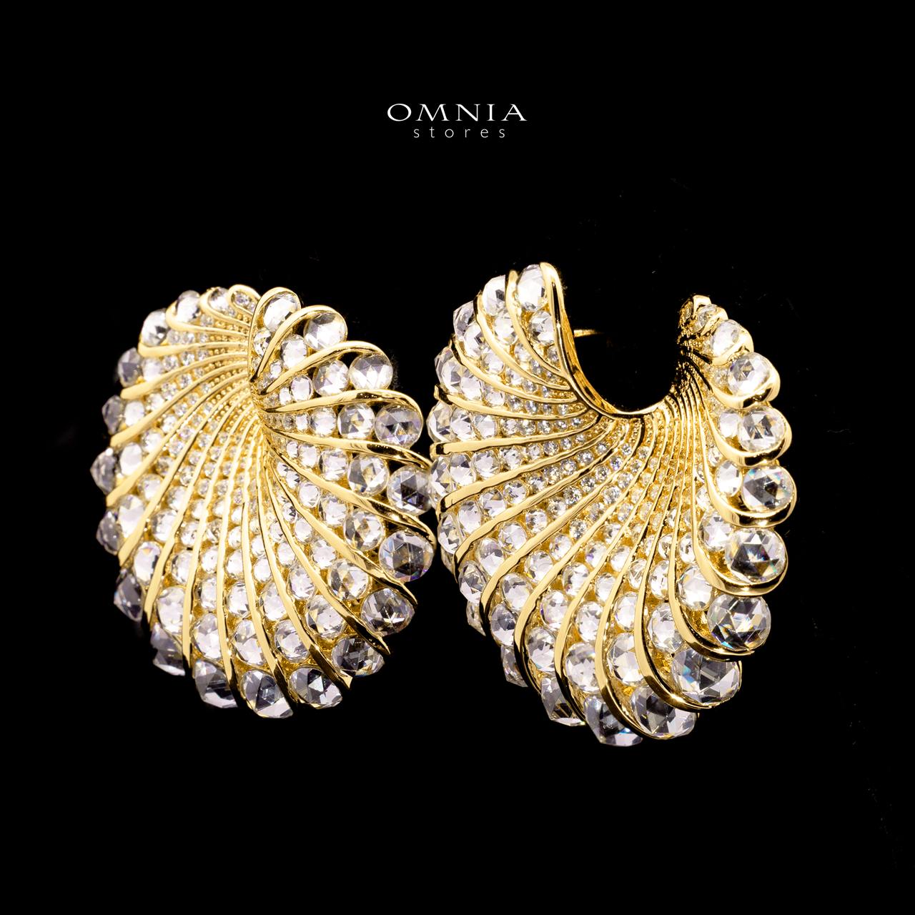 Maria Gold Premium Rhodium-Plated Alloy Earrings with High-Quality Simulated Diamonds - Image 2