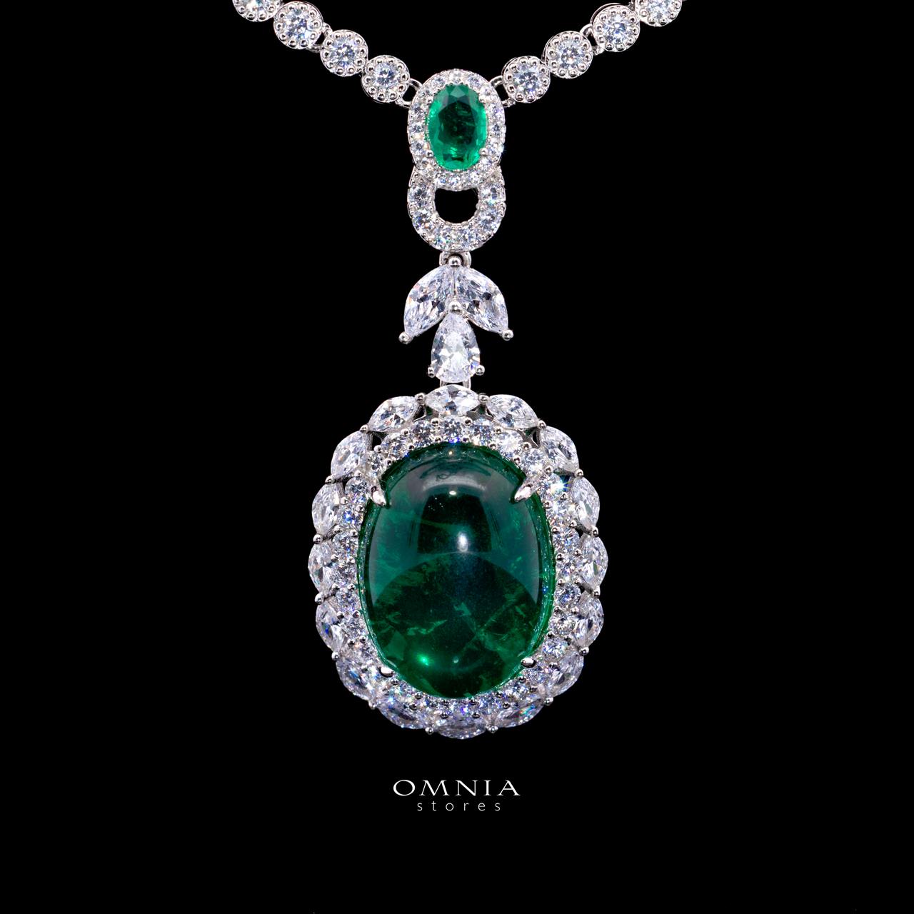 Victoria Green Necklace with High-Quality Premium Simulated Diamonds in 925 Sterling Silver - Image 2