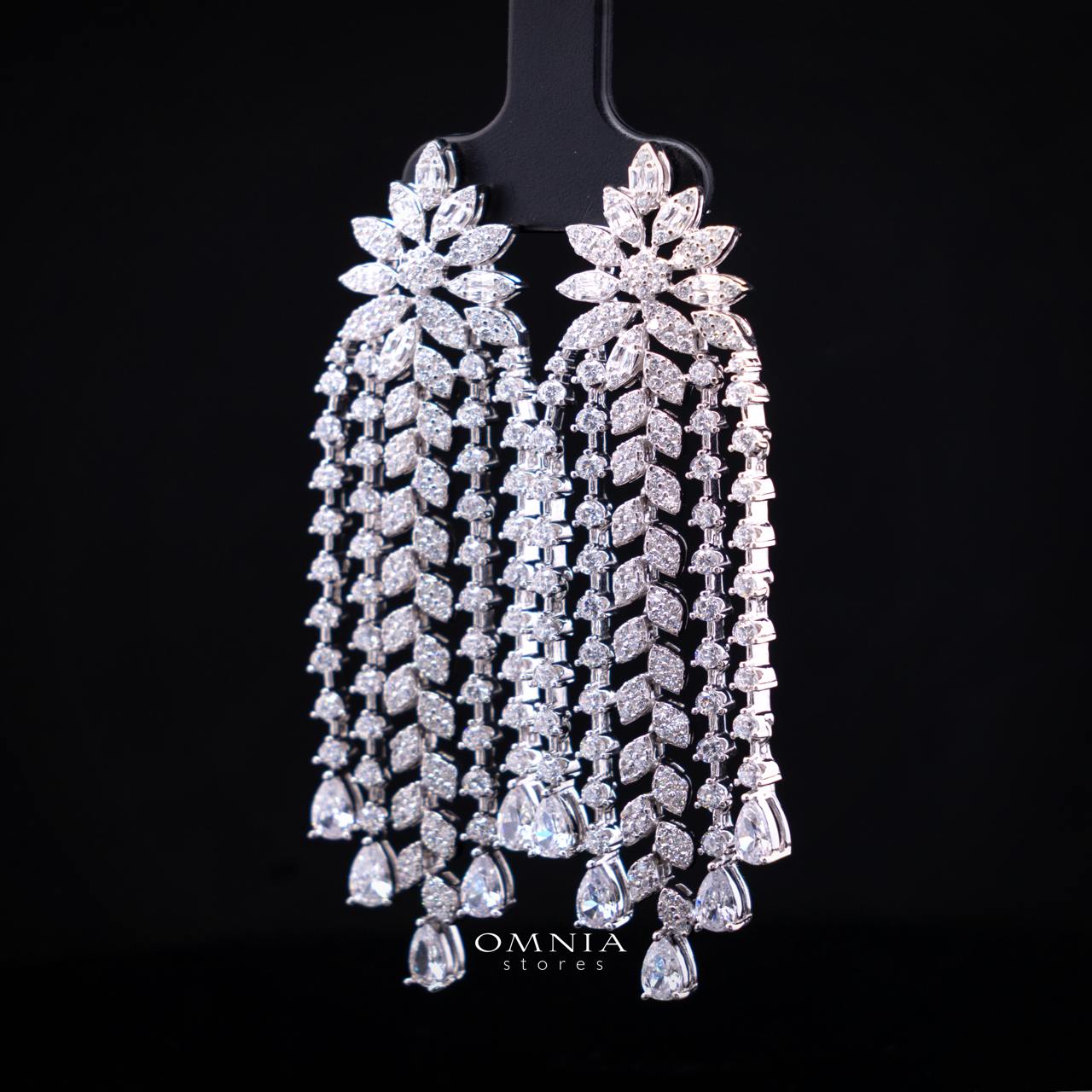 Faye Earrings with High-Quality Premium Simulated Diamonds in 925 Sterling Silver - Image 2