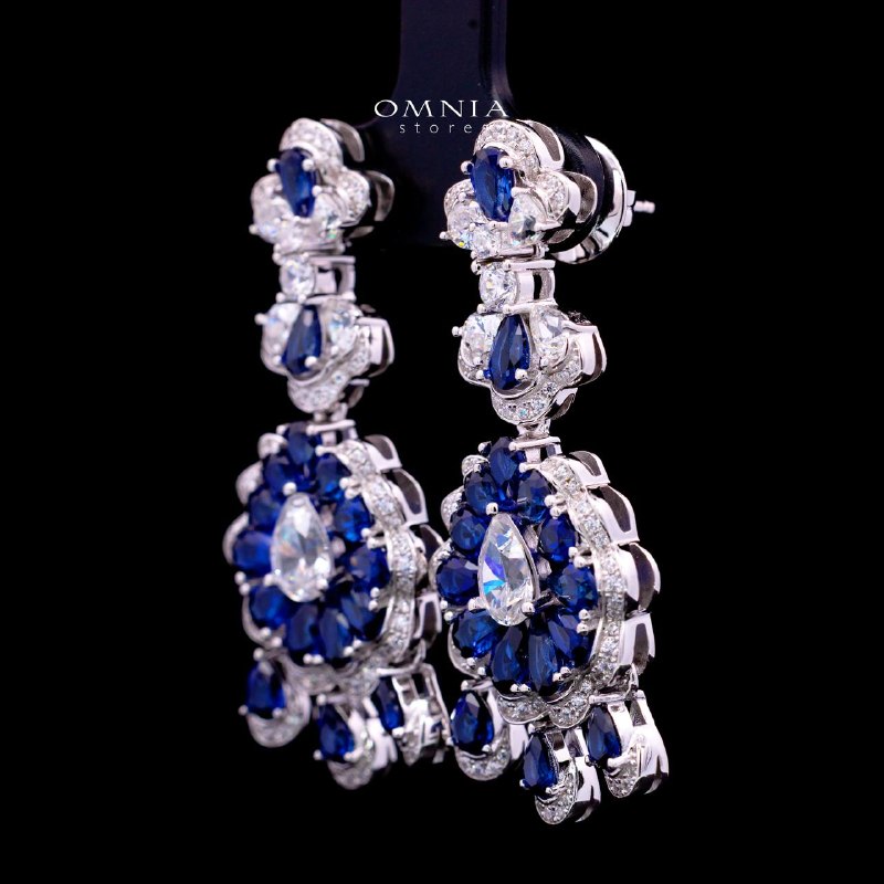 Rayna Blue Certified Lab Crafted Drop Earrings With High Quality 925 Silver - Image 2