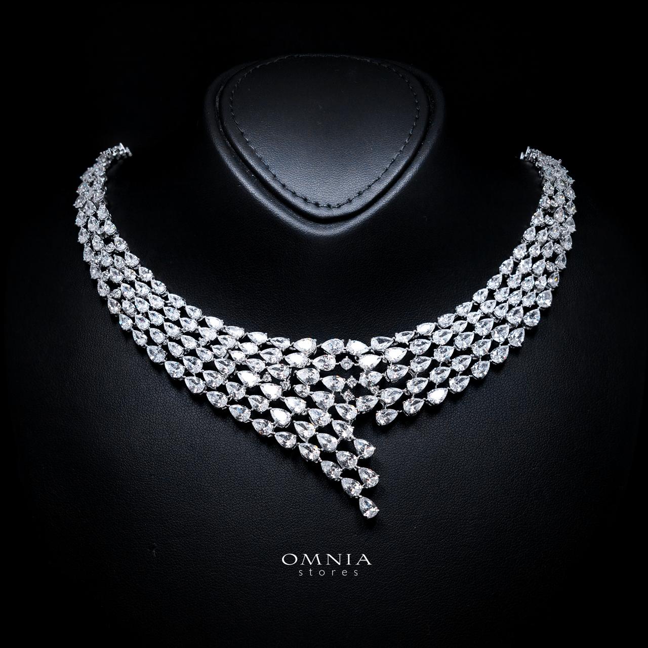 Talia White Luxury Bridal Full Set with High-Quality Simulated Diamonds – Rhodium Plated - Image 2