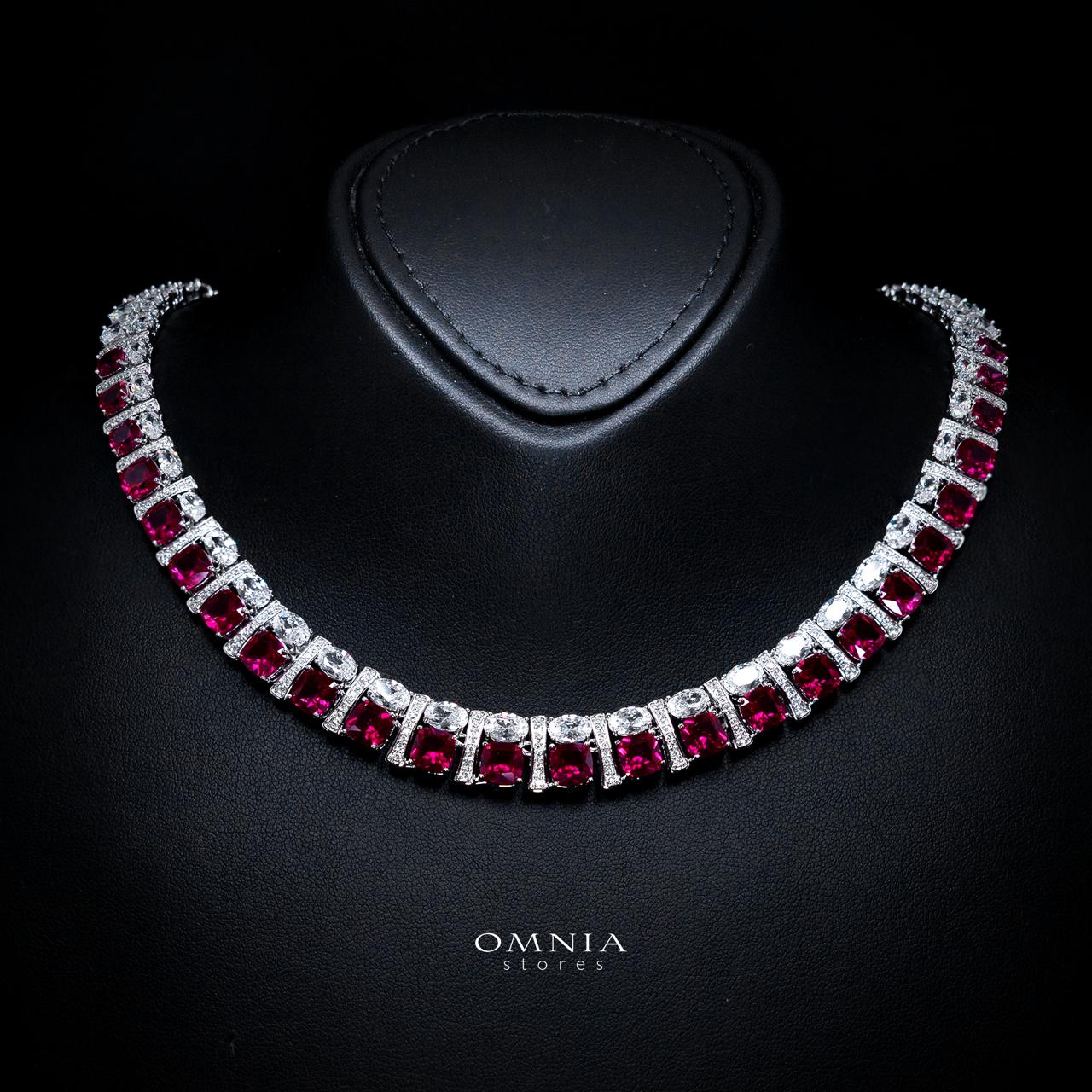 Marley Red Bridal Full Set with High-Quality Simulated Diamonds – Rhodium Plated - Image 2
